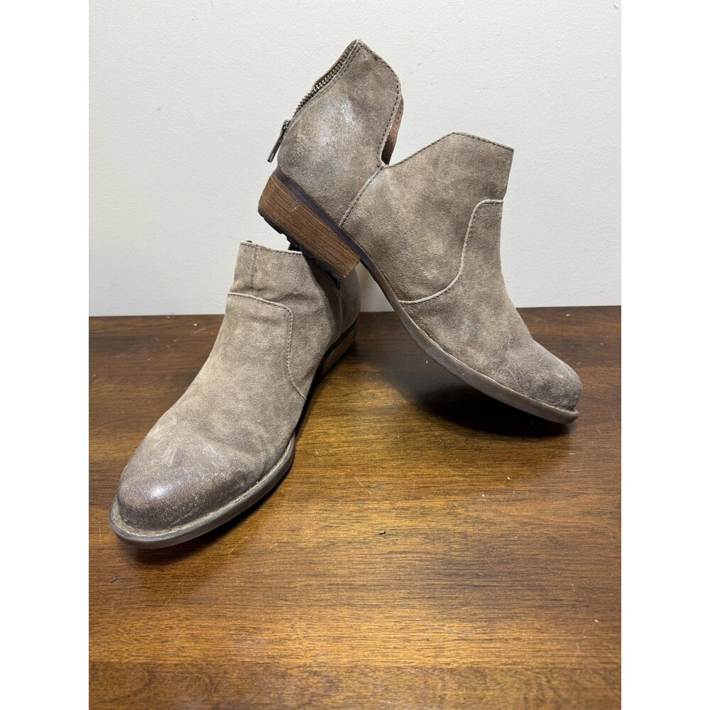 Born Kerri Suede Leather Bootie Brown Tan Distressed Women 9.5 Western Rustic